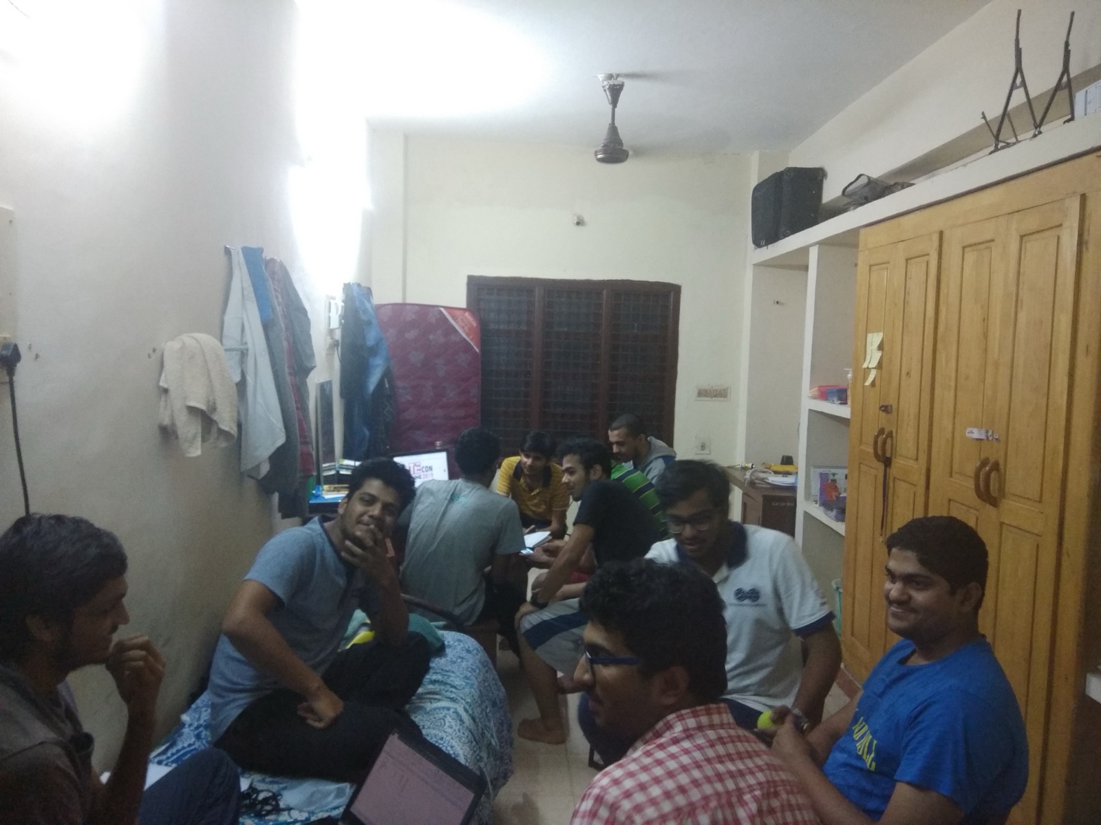 Biofest team meetings at hostel room