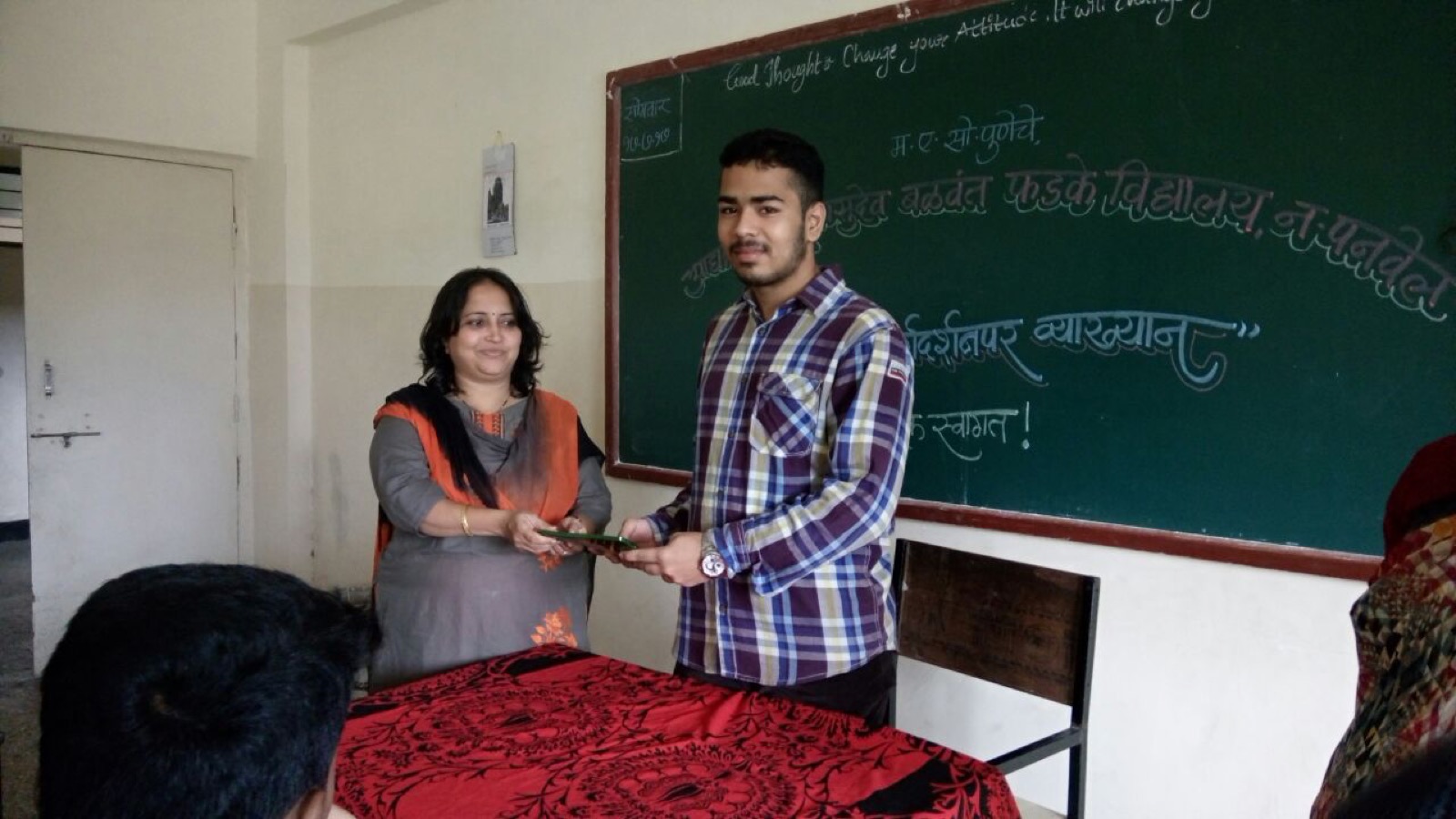 Giving a lecture on competitive exams at Phadke High School, Panvel
